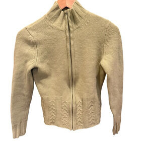 Vtg Eagle's Eye Lambs Wool Zip Up Sweater Cardigan Size S Cottage Core
